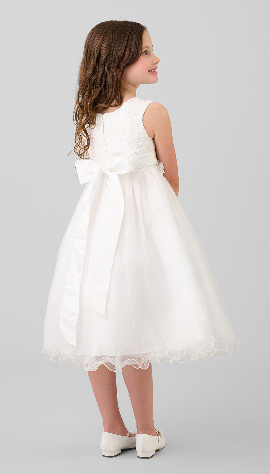 Full-length A-line Flower Girl Dress | The Wedding Shoppe