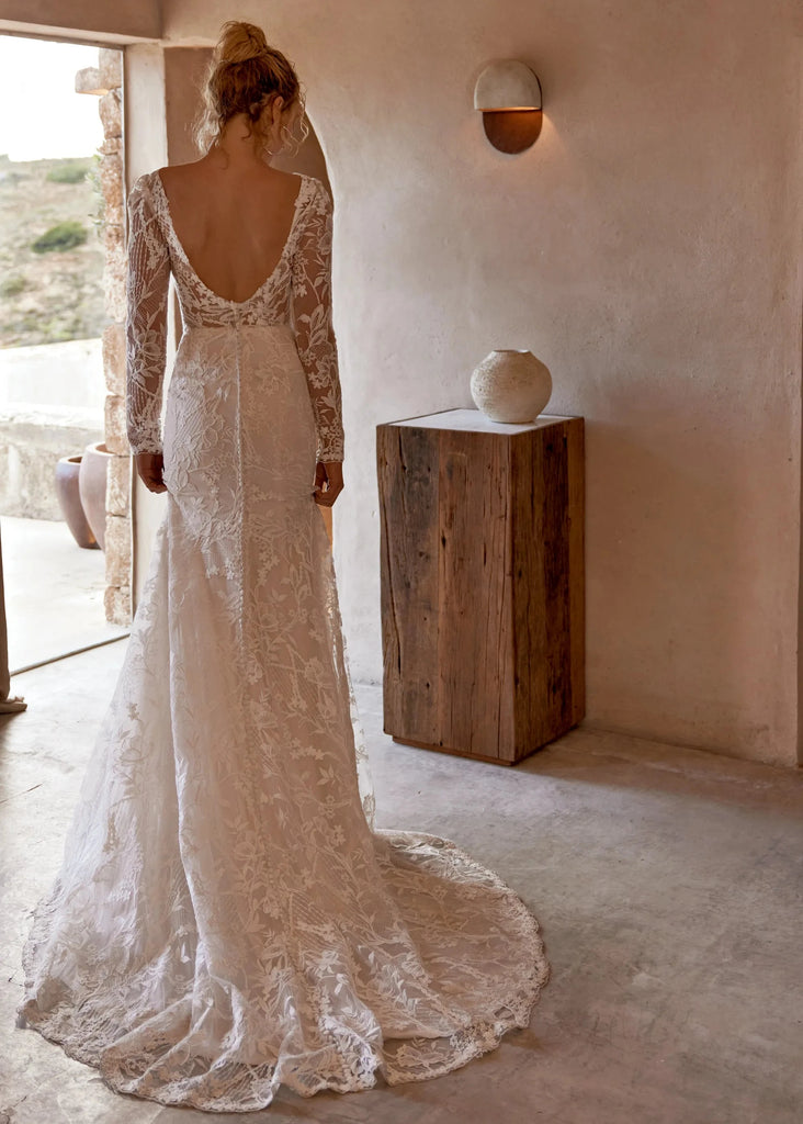 western wedding dresses long sleeve Lillian West 66371 Wedding Dress