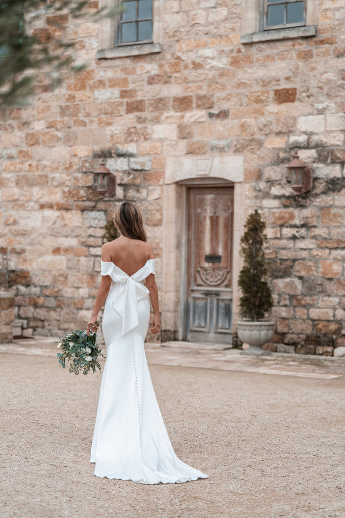 prom dresses 90s Tassels Bohemian Lace Backless Wedding Dress – TANYA BRIDAL main image 1