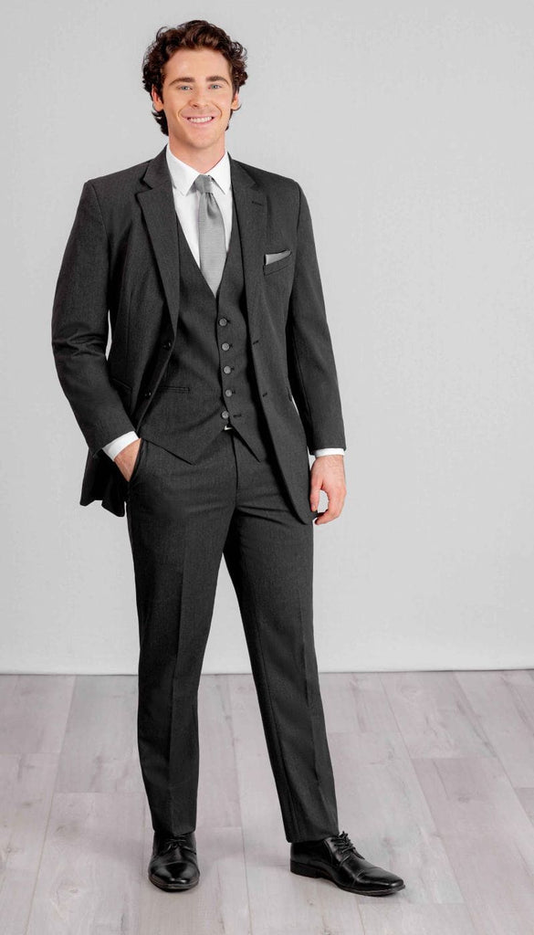 Trim Fit 3 Piece Suit Charcoal Wedding Shoppe Trim Fit 3 Piece Suit Charcoal Wedding Shoppe