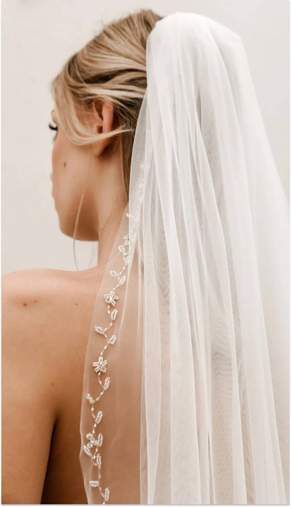 Heirloom Floral Beaded Edge Veil V003 Floral Beaded Edge Veil V003 | The Wedding Shoppe
