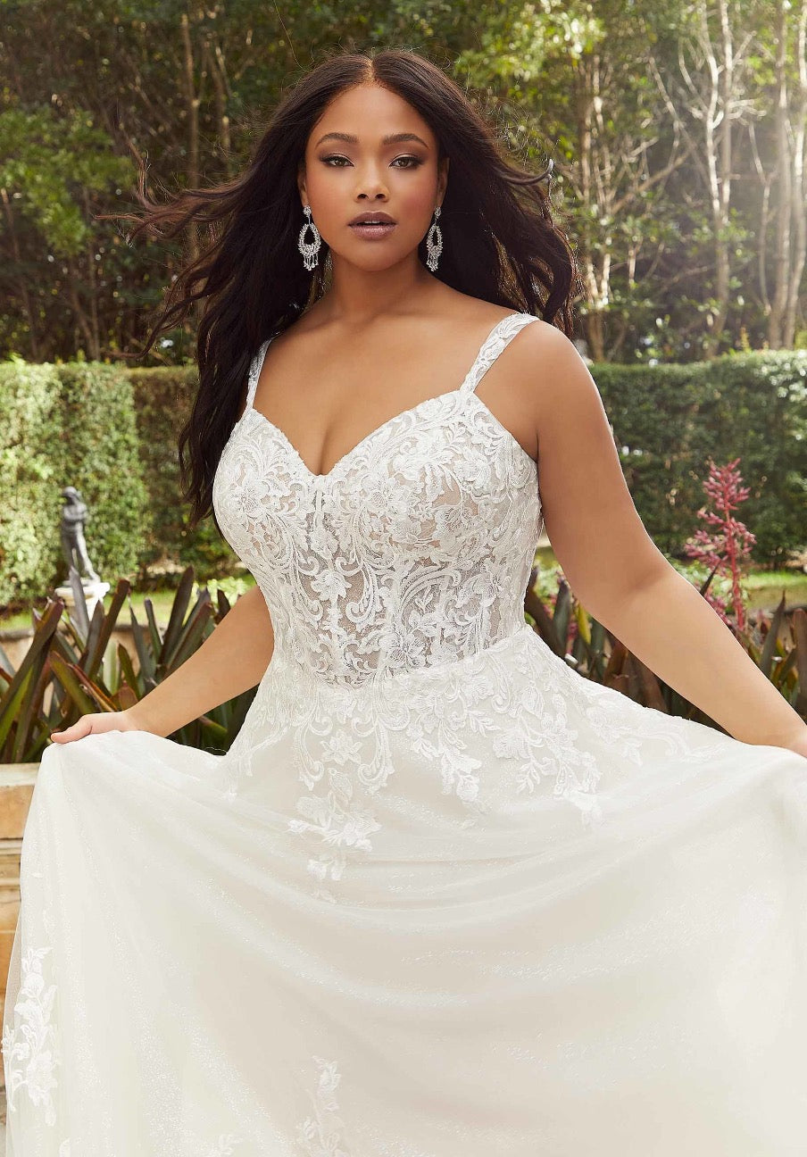 and lace dress Long Sleeve Wedding Boho High Neck Ivory Custom Size Range Inca by Grace Loves Lace See plus Sheer-Bodice Long White Lace Formal