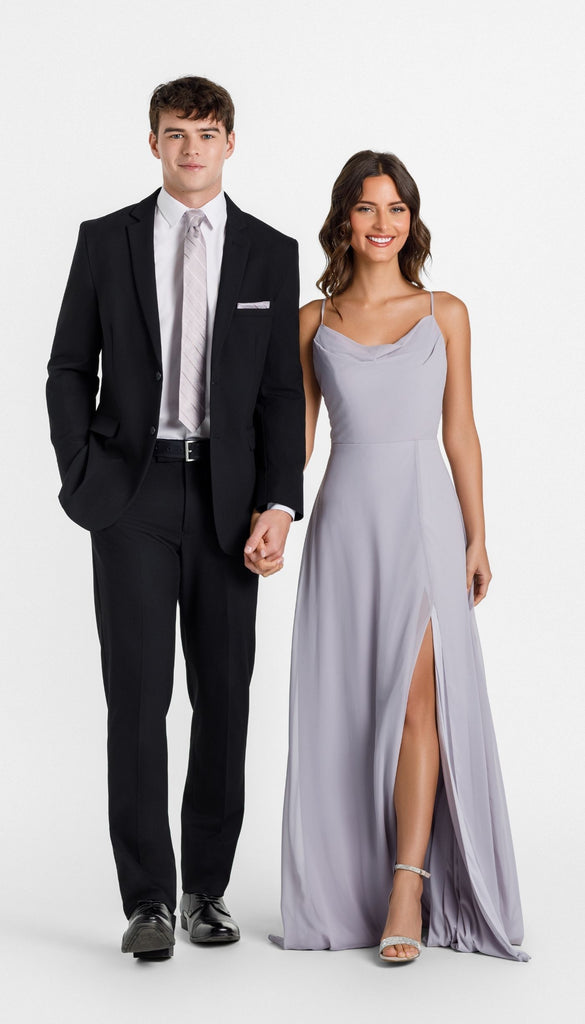 Trim Fit 2 Piece Suit Black – Wedding Shoppe