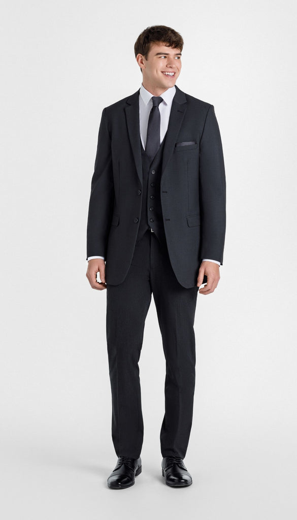 Trim Fit 3 Piece Suit Charcoal – Wedding Shoppe