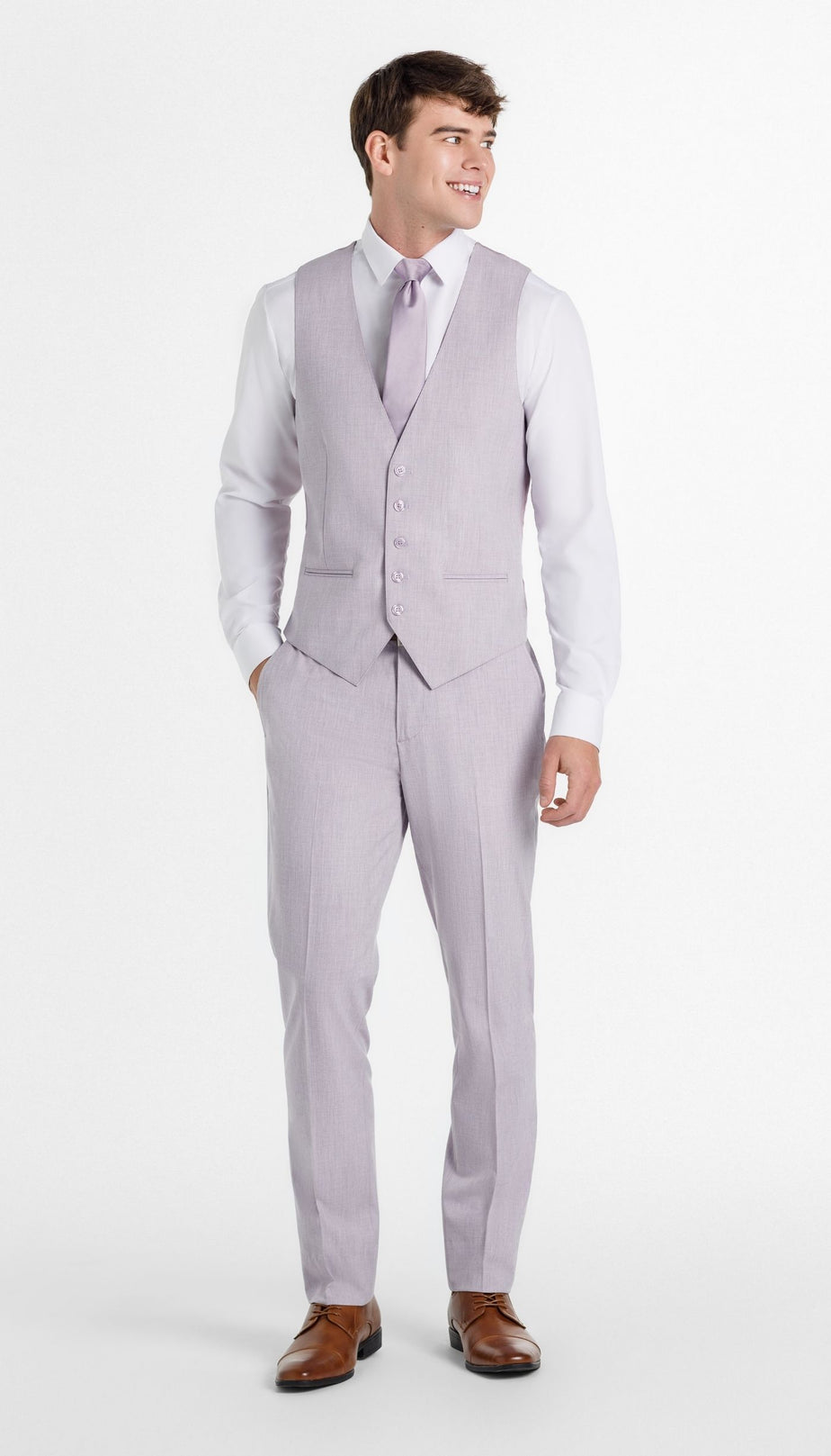 Trim Fit 2 Piece Suit Lavender