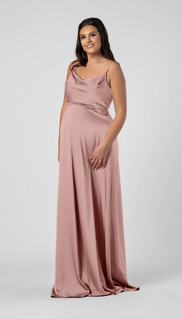 Satin Maternity Bridesmaid Dress Leo
