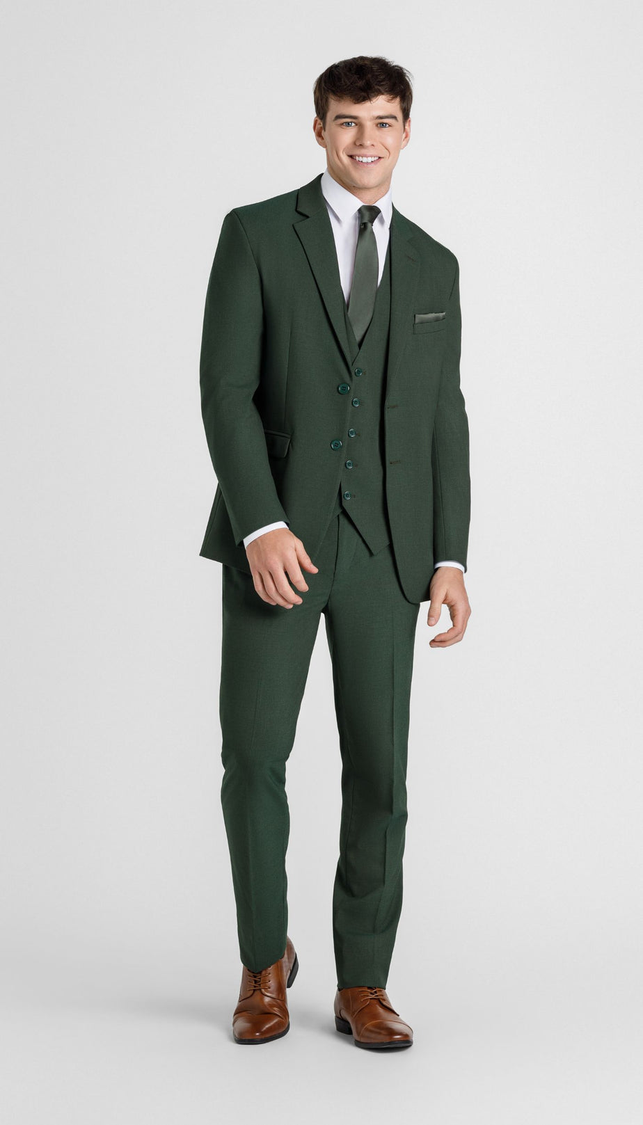 Trim Fit 3 Piece Suit Olive Green – Wedding Shoppe