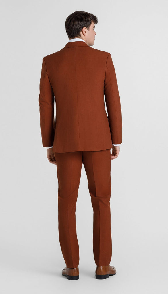 Trim Fit 3 Piece Suit Rust – Wedding Shoppe