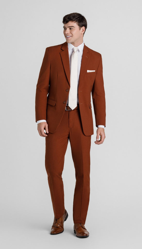 Trim Fit 2 Piece Suit Rust – Wedding Shoppe