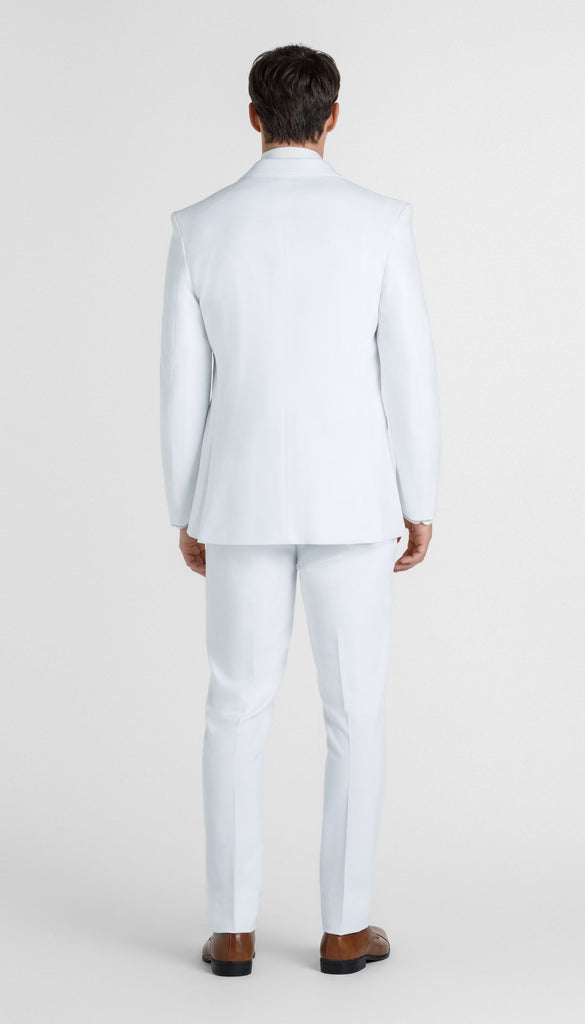 Trim Fit 2 Piece Suit White – Wedding Shoppe