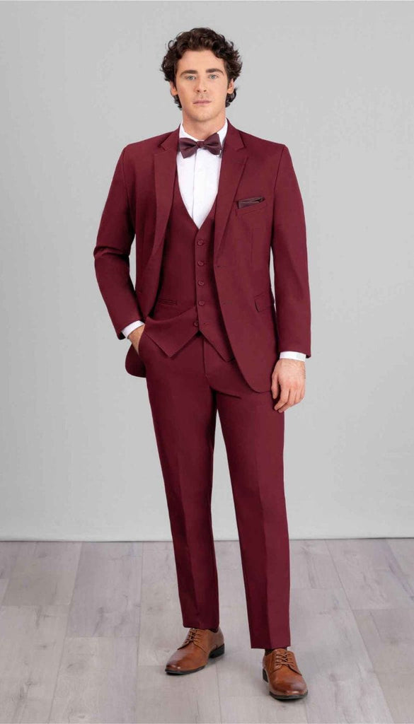 Trim Fit 3 Piece Suit Burgundy Wedding Shoppe Trim Fit 3 Piece Suit Burgundy Wedding Shoppe