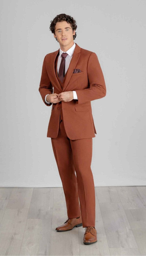 Trim Fit 2 Piece Suit Rust – Wedding Shoppe