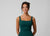 Model Wears Kennedy Blue Platinum Jay in Forest Green