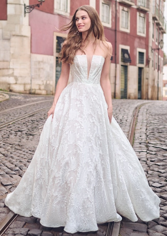 Ballgown Wedding Dress with Plunging Neckline