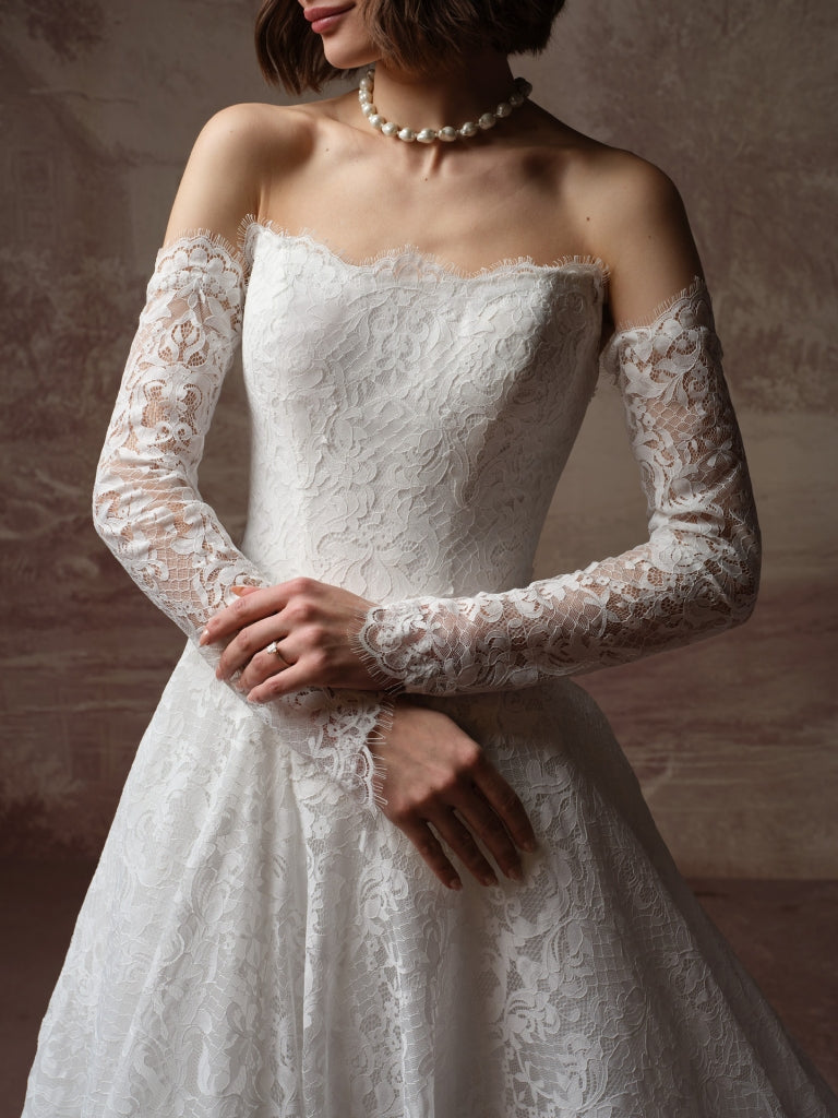 maggie sottero long sleeve lace dress Long Sleeved Wedding Dresses
