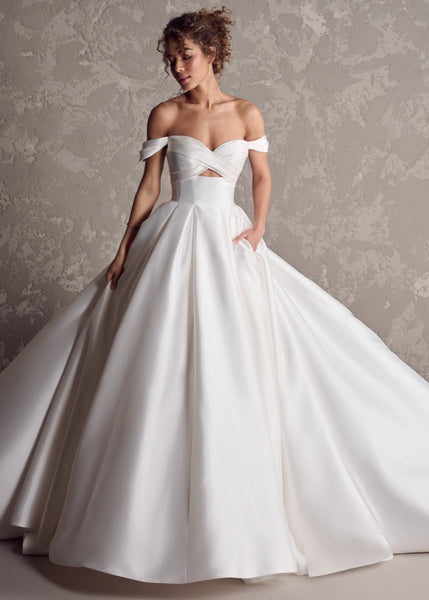 maggie sottero off shoulder wedding dress Maggie Sottero Zinadia Wedding Dress