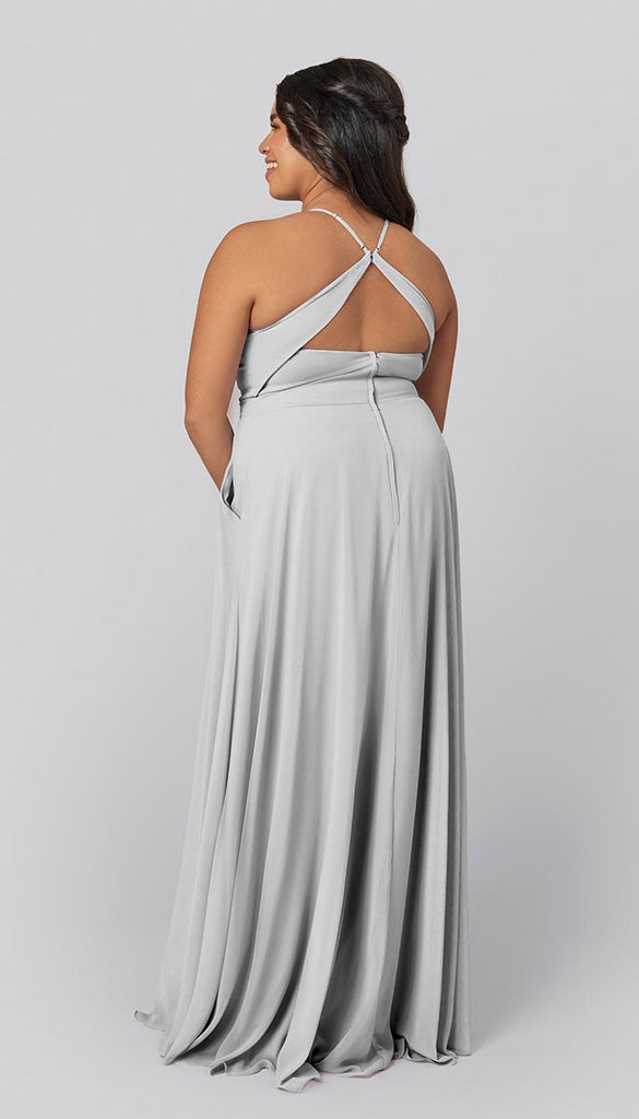 grey plus size bridesmaid dresses Elegant Plus Size A-line Cap Sleeves Bridesmaid Dresses Mother Of The Bride Dresses