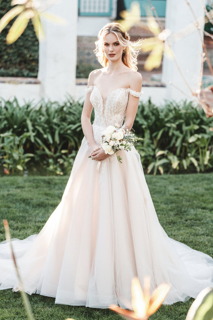ROMANTIC CROWN★E.D.V Band Line Skirt 3カラー Allure Romance R3751 Wedding Dress | The Wedding Shoppe
