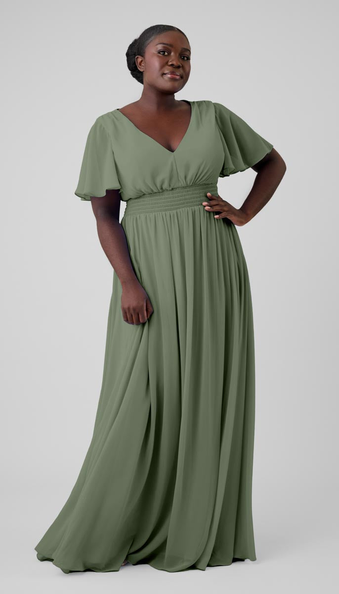 plus size wrap bridesmaid dress Monay Tulip Maxi Dress - Raspberry main image 0