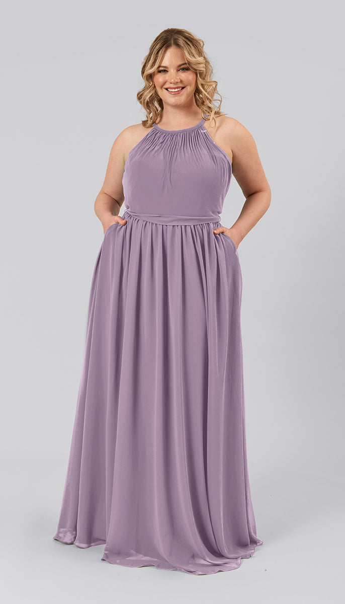 blue dress for baby girl Purple Tulle Spaghetti Straps Bridesmaid Dresses, MBD153 main image 1