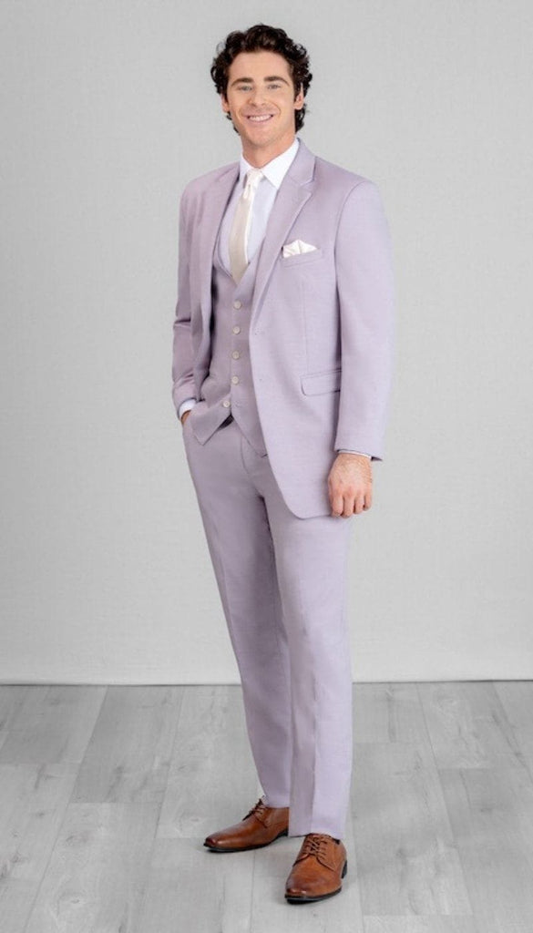 Trim Fit 3 Piece Suit Lavender – Wedding Shoppe