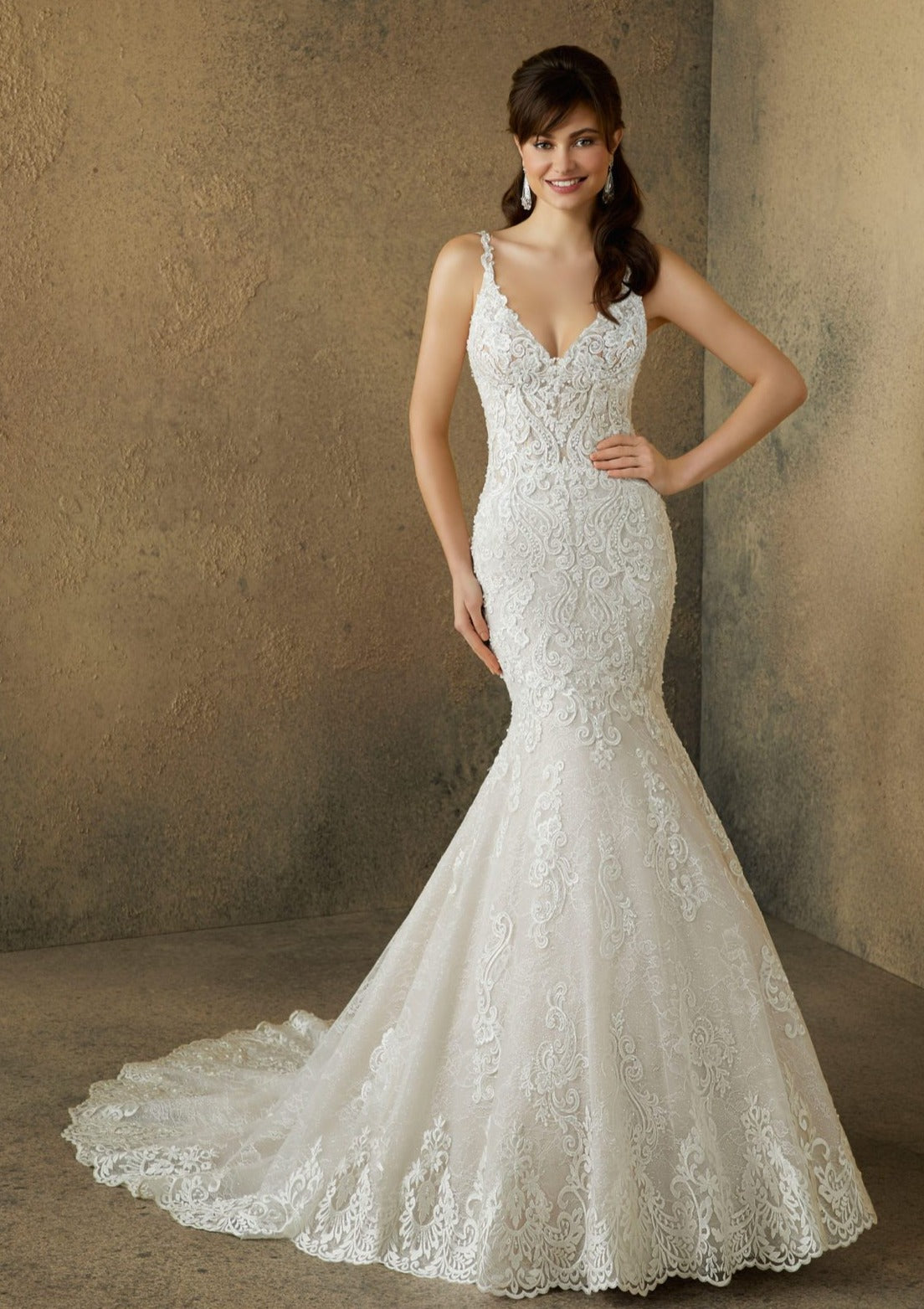 Beaded Lace Mermaid Wedding Dress