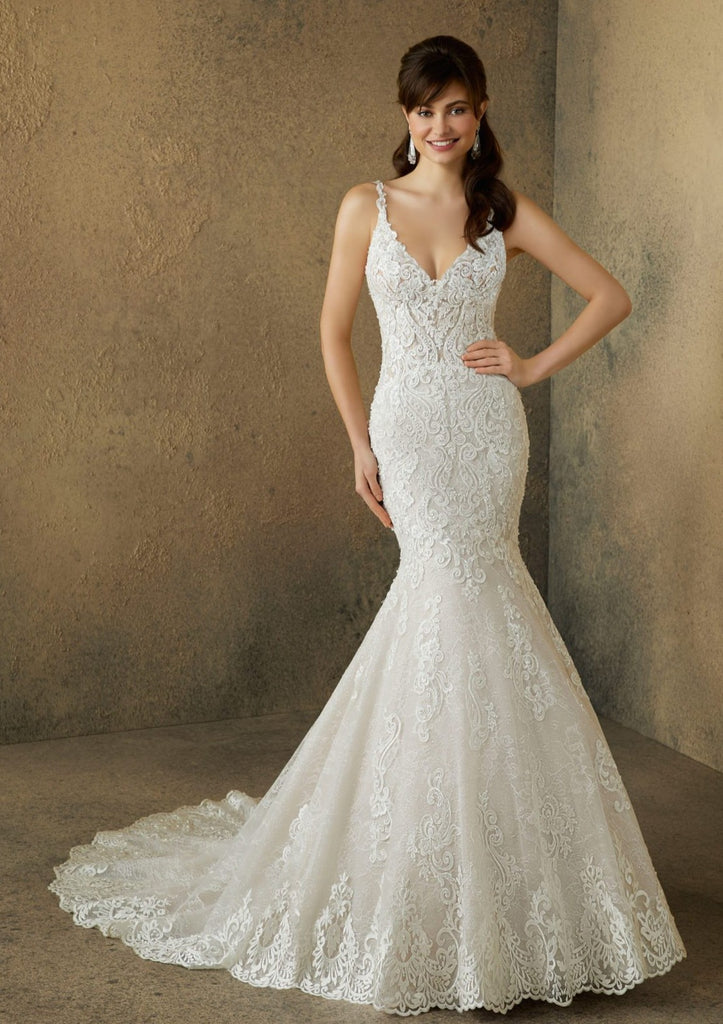 Beaded Lace Mermaid Wedding Dress | Morilee Renee Wedding Shoppe Beaded Lace Mermaid Wedding Dress | Morilee Renee Wedding Shoppe
