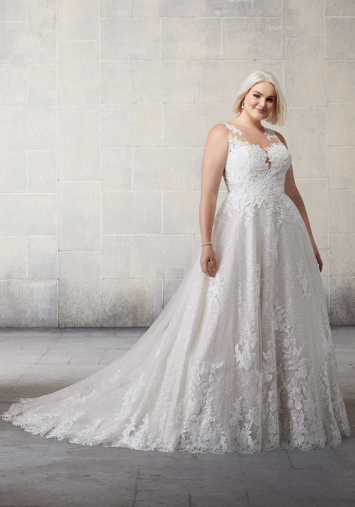 Illusion Lace A-Line Wedding Dress | Morilee Sansa – Wedding