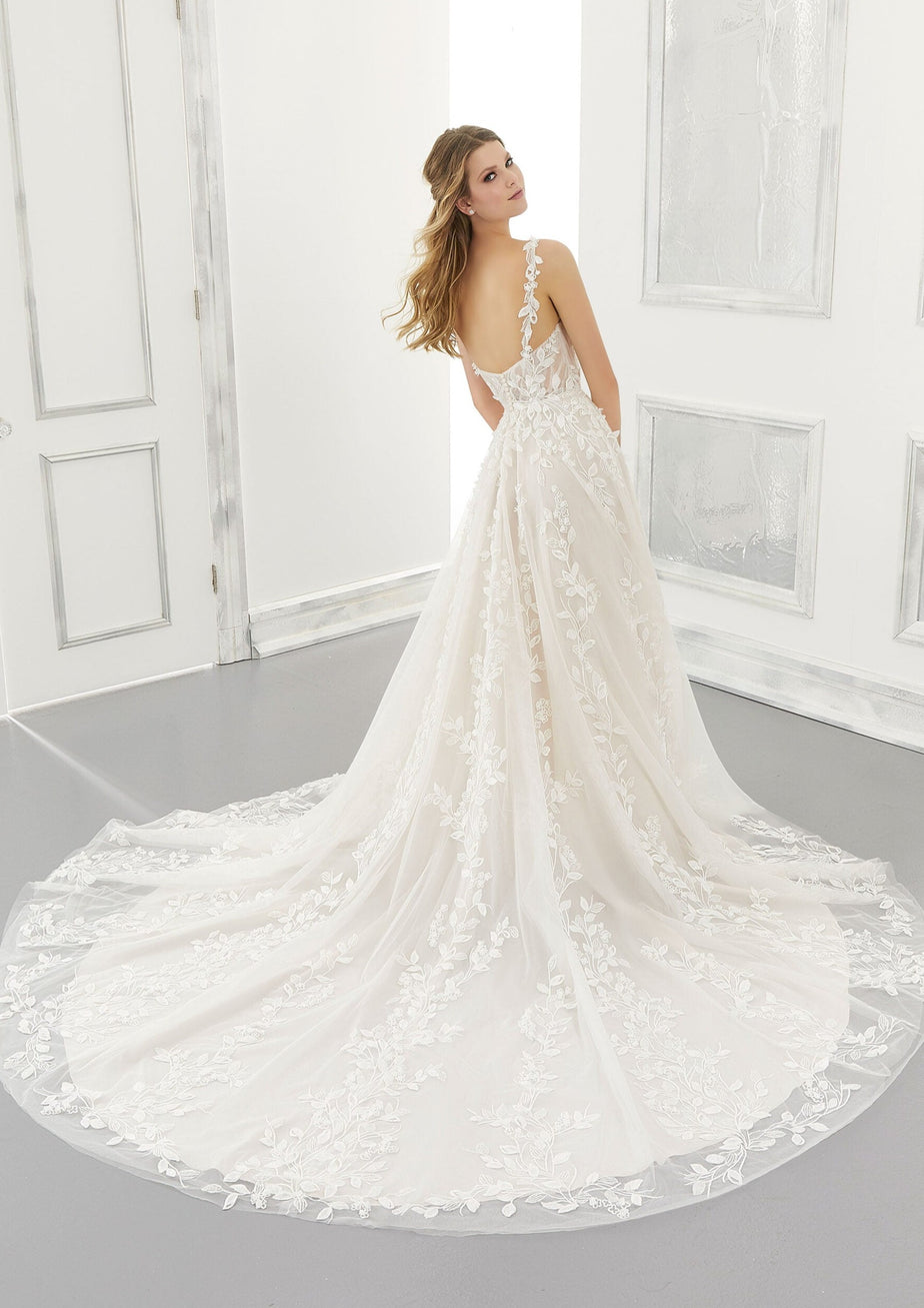 lace wedding dresses adelaide Sophia Tolli Y22186 Adelaide Lace Back Ruched Bridal Gown