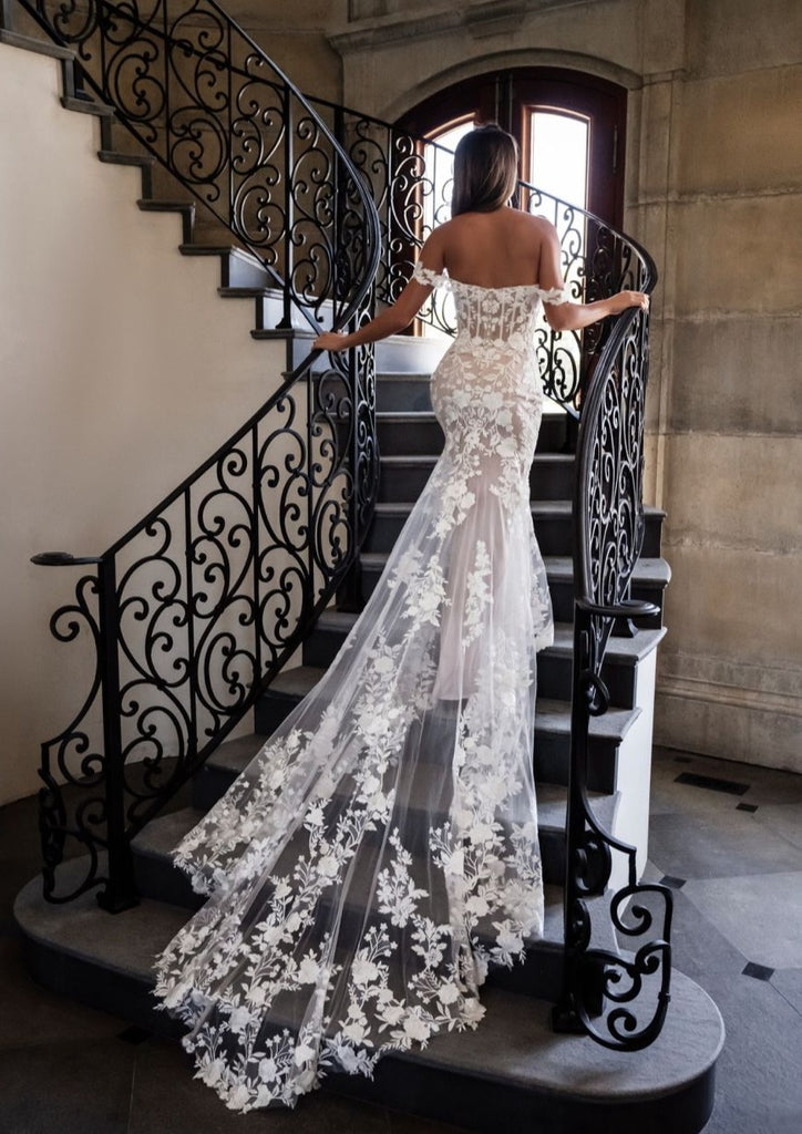 Allure champagne lace wedding dress sale