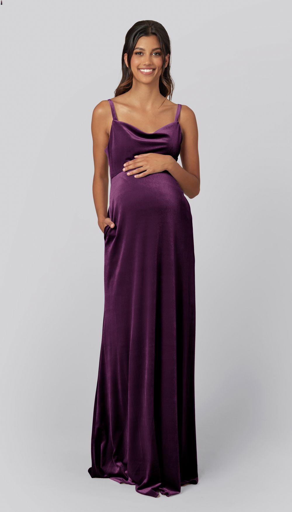 Kennedy Blue Drew Velvet Maternity Bridesmaid Dress The - Main Image
