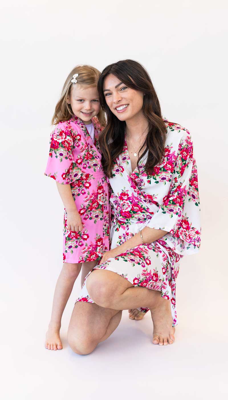 Floral Junior Bridesmaids Robe Floral Junior Bridesmaids Robe