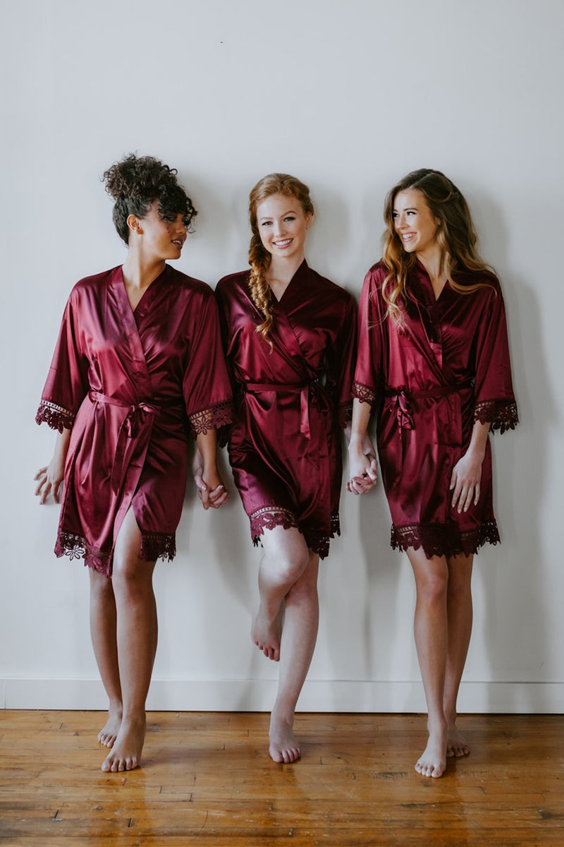Satin and Lace Bridal and Bridesmaid Robes The Wedding Shoppe