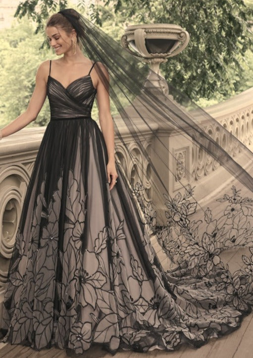 Maggie sottero black and white best sale wedding dress
