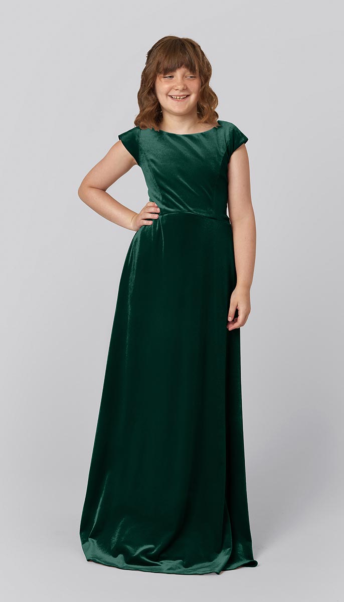 Velvet junior bridesmaid dresses cheap