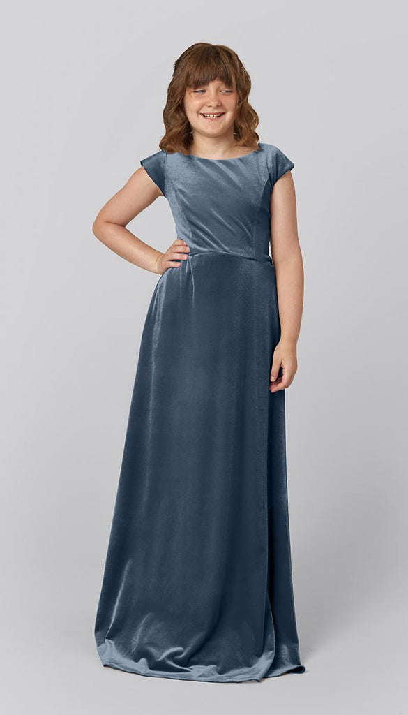 blue dress for baby girl Satin Flower Girl Dress – Elegant Red Girls Formal Wear main image 0