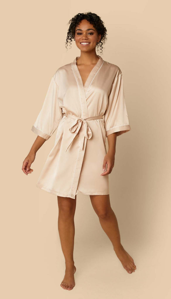 Champagne bridesmaid robe clearance