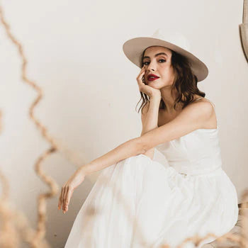 Cream Wool Bridal Hat | The Wedding Shoppe display picture 3