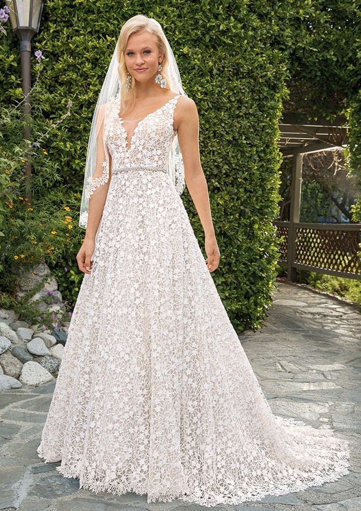 Wedding Dress - Affordable - Plus Size Available - Casablanca Liliana Wedding Dress - Ivory/Ivory/Silver
