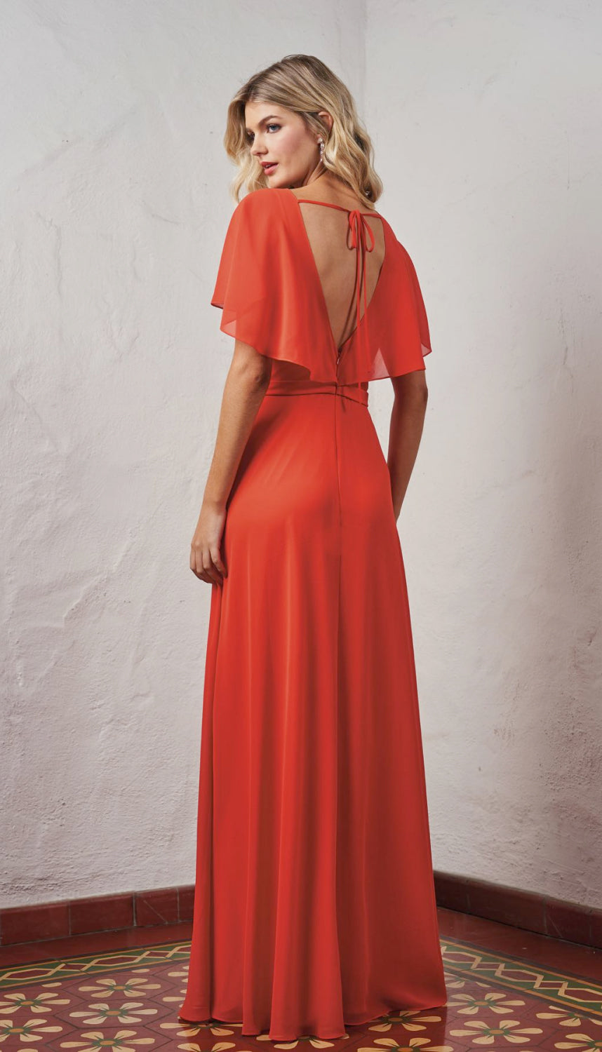 Jasmine Flutter Sleeve Bridesmaid Dress P216054 – Wedding Shoppe