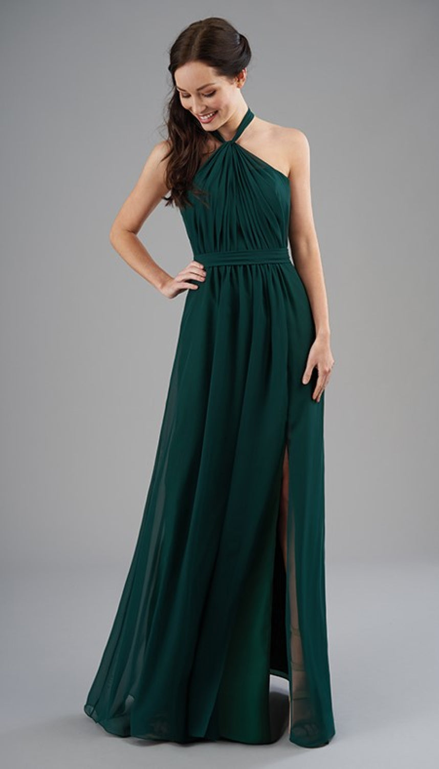 B2 Ruched Halter Chiffon B203051 Bridesmaid Dress – Wedding Shoppe