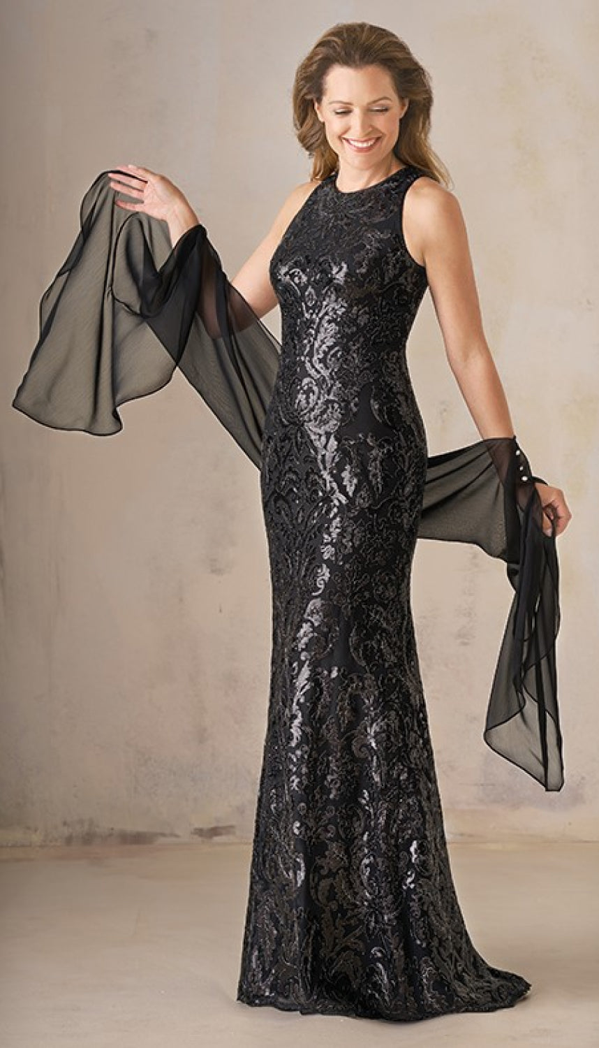 Black sequin mother of the bride dress on sale