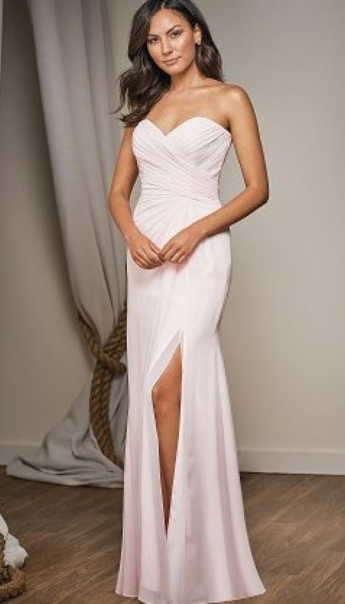 Belsoie Bridesmaid L204002 Poly-Chiffon Strapless Sweetheart Neckline ...